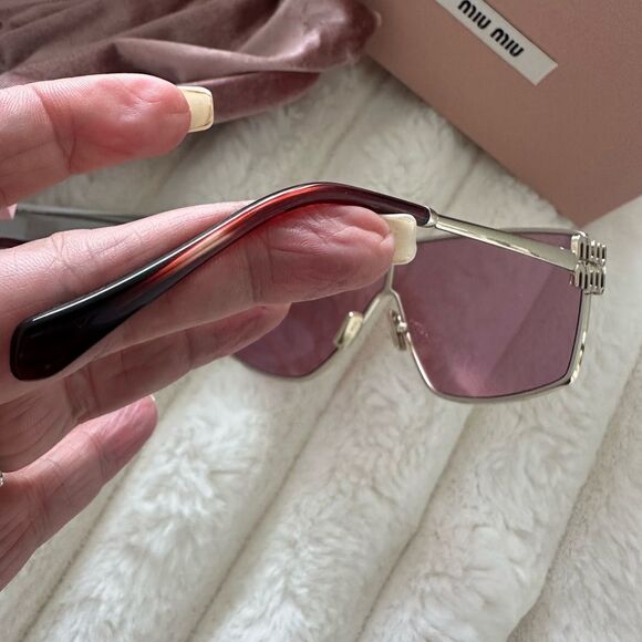 NEW RARE MIU MIU MIRRORED SHIELD SUNGLASSES - Picture 5 of 11